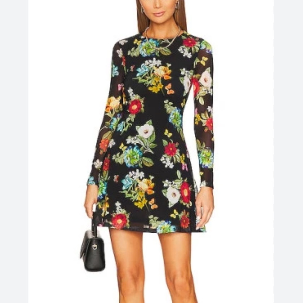 Alice + Olivia floral mesh Delora dress